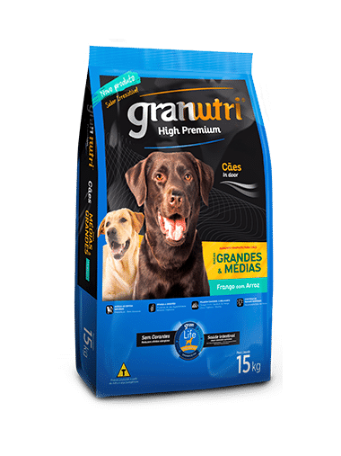 GRANNUTRI HIGH PREMIUM CÃES ADULTOS – RAÇAS MÉDIAS & GRANDES